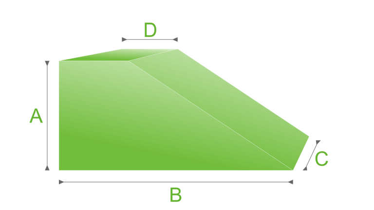 Schaumstoff Keil mit 1 Abschnitt