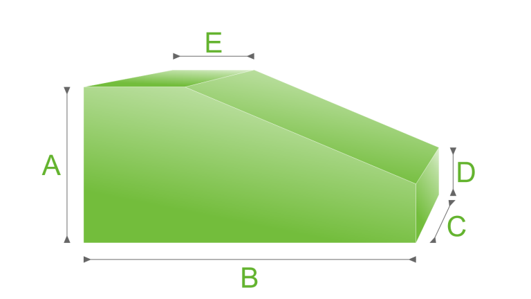 Schaumstoff Keil mit 2 Abschnitten