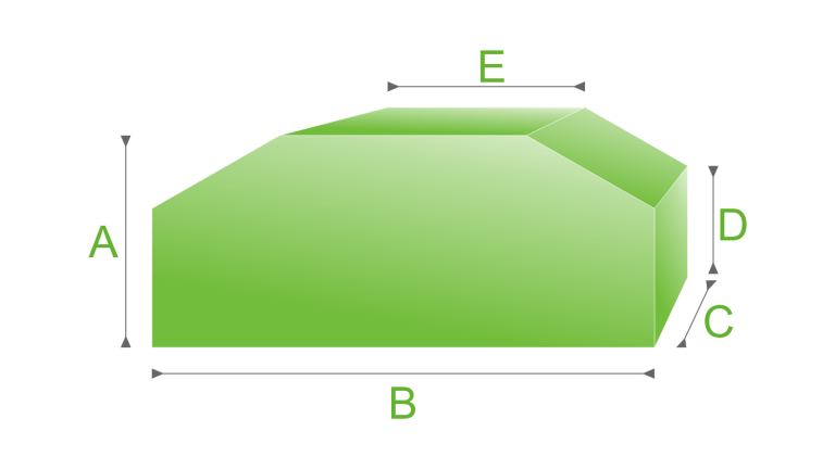 Schaumstoff Rechteck mit 2 Abschnitten