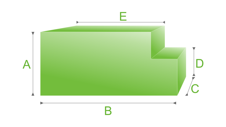 Schaumstoff Rechteck mit Ausschnitt
