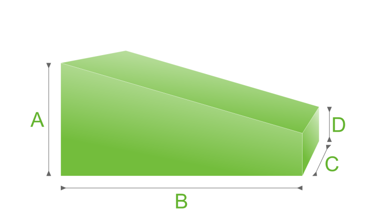 Schaumstoff Rechteck mit Schräge